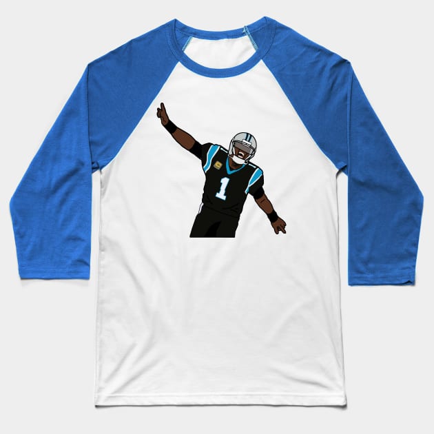 Cam Newton Touchdown Celebration NFL Carolina Panthers Baseball T-Shirt by xavierjfong